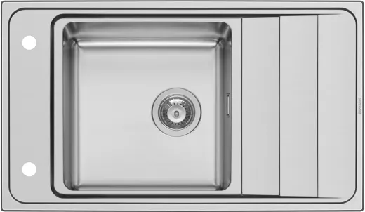 PYRAMIS Kchensple Studio (86x50) 1B 1D Einbausple / Edelstahlsple mit Drehknopfventil