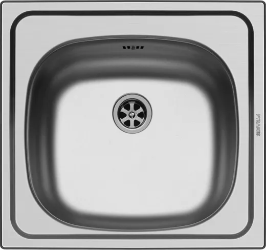 PYRAMIS Kchensple E33 (46,5x43,5) 1B Einbausple / Edelstahlsple Ablauf mit Gummistopfen ohne Hahnlochbohrung