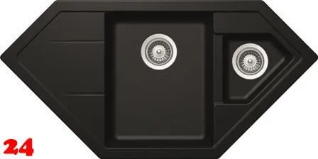 SCHOCK Kchensple Signus C-150 Cristadur Nano-Granitsple / Ecksple mit Drehexcenter