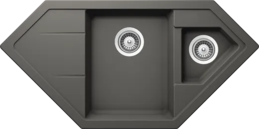 SCHOCK Kchensple Signus C-150 Cristadur Nano-Granitsple / Ecksple mit Drehexcenter