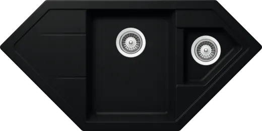 SCHOCK Kchensple Signus C-150 Cristadur Nano-Granitsple / Ecksple mit Drehexcenter