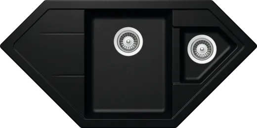 SCHOCK Kchensple Signus C-150 Cristadur Nano-Granitsple / Ecksple mit Drehexcenter