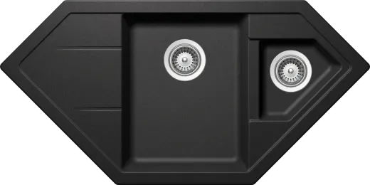 SCHOCK Kchensple Signus C-150 Cristadur Nano-Granitsple / Ecksple mit Drehexcenter