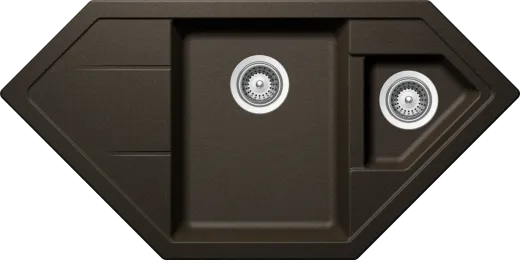 SCHOCK Kchensple Signus C-150 Cristadur Nano-Granitsple / Ecksple mit Drehexcenter