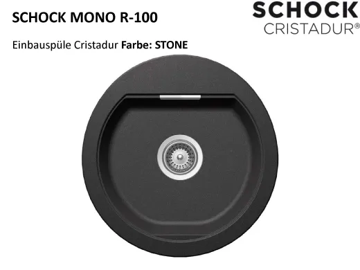 SCHOCK K�chensp�le Mono R-100 Cristadur� Nano-Granitsp�le / Runde Sp�le mit Drehexcenter