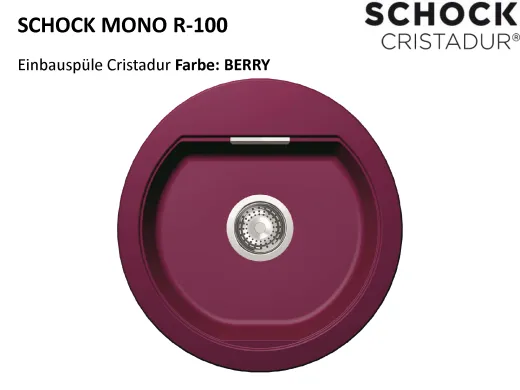 SCHOCK K�chensp�le Mono R-100 Cristadur� Nano-Granitsp�le / Runde Sp�le mit Drehexcenter