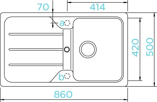 SCHOCK Kchensple Formhaus D-100 Cristalite Granitsple / Einbausple Basic Line mit Drehexcenter