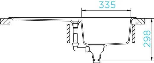 SCHOCK Kchensple Formhaus D-100 Cristalite Granitsple / Einbausple Basic Line mit Drehexcenter