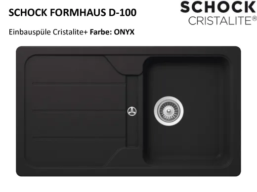 SCHOCK Kchensple Formhaus D-100 Cristalite Granitsple / Einbausple Basic Line mit Drehexcenter