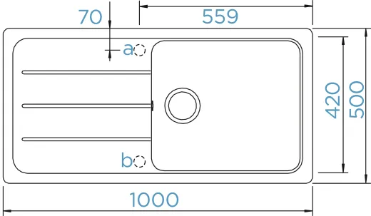 SCHOCK Kchensple Formhaus D-100L Cristalite Granitsple / Einbausple Basic Line mit Drehexcenter