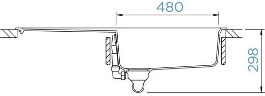 SCHOCK Kchensple Formhaus D-100L Cristalite Granitsple / Einbausple Basic Line mit Drehexcenter
