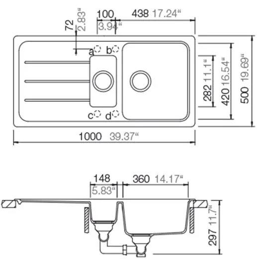 ✅ SCHOCK Kchensple Formhaus D-150L Cristalite Granitsple / Einbausple Basic Line mit Drehexcenter