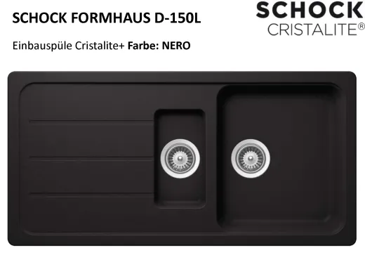 ✅ SCHOCK Kchensple Formhaus D-150L Cristalite Granitsple / Einbausple Basic Line mit Drehexcenter