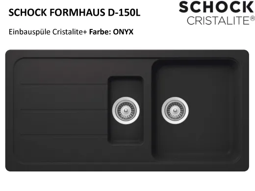 ✅ SCHOCK Kchensple Formhaus D-150L Cristalite Granitsple / Einbausple Basic Line mit Drehexcenter