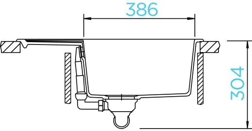 SCHOCK Kchensple Manhattan D-100 Cristalite Granitsple / Einbausple Basic Line mit Drehexcenter