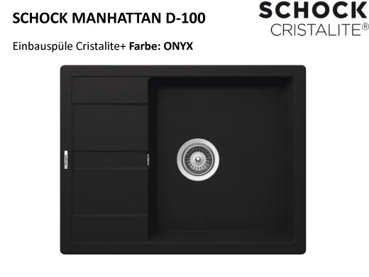 SCHOCK Kchensple Manhattan D-100 Cristalite Granitsple / Einbausple Basic Line mit Drehexcenter