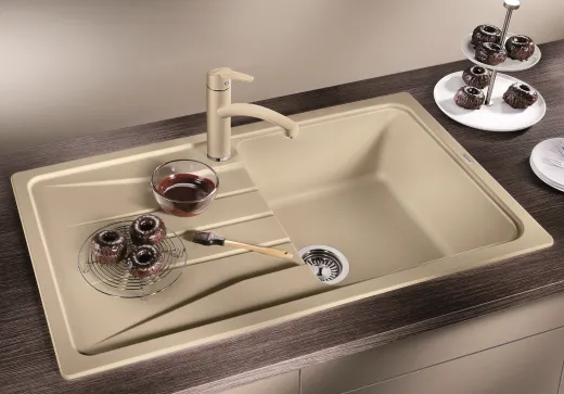 BLANCO Kchensple Sona 5 S Silgranit PuraDurII Granitsple / Einbausple mit Handbettigung