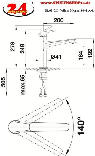 ✅ BLANCO Felisa-Silgranit-Look perlgrau