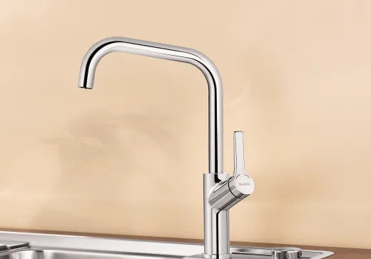 BLANCO Kchenarmatur Jurena Chrom Einhebelmischer / Spltischarmatur mit Festauslauf 360 schwenkbarer Auslauf