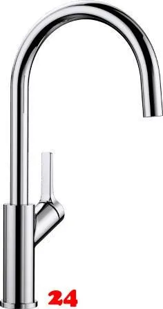 BLANCO Kchenarmatur Carena Chrom Einhebelmischer / Spltischarmatur mit Festauslauf 360 schwenkbarer Auslauf