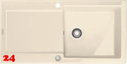 FRANKE Kchensple Maris MRK 611-100-Keramik Fraceram Einbausple / Keramiksple mit Siebkorb als Druckknopfventil