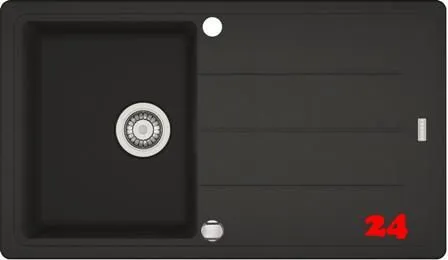 FRANKE Kchensple Basis BFG 611-86 Fragranit+ Einbausple / Granitsple mit Siebkorb als Drehknopfventil