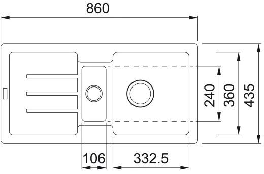 FRANKE Kchensple Strata STG 651-86 Fragranit+ Einbausple / Granitsple Siebkorb als Stopfenventil oder Drehknopfventil