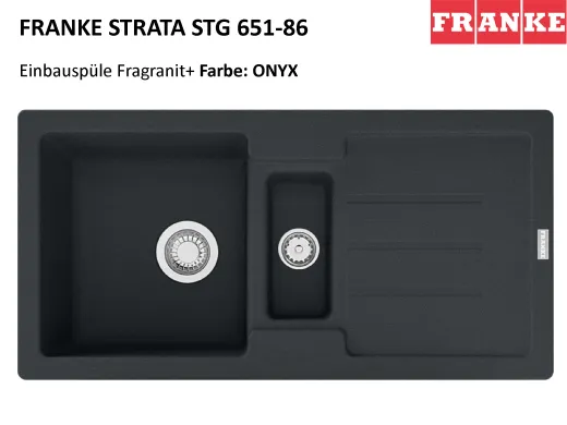 FRANKE Kchensple Strata STG 651-86 Fragranit+ Einbausple / Granitsple Siebkorb als Stopfenventil oder Drehknopfventil