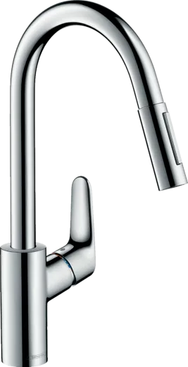 HANSGROHE Kchenarmatur Focus M41 Chrom Einhebelmischer 240 mit Zugauslauf als Ausziehbrause, 2jet (31815000)