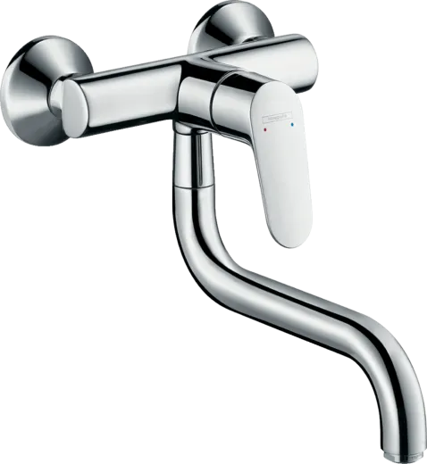 HANSGROHE Kchenarmatur Focus M41 Chrom Einhebelmischer fr Wandmontage, 1jet 180 schwenkbarer Auslauf (31825000)