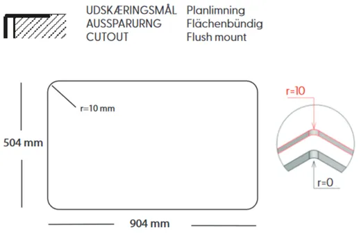 BERNUS Kchensple Cubus 900 SOFT Edelstahlsple Flachrand / Flchenbndig mit Hahnlochbank und Siebkorb als Stopfenventil