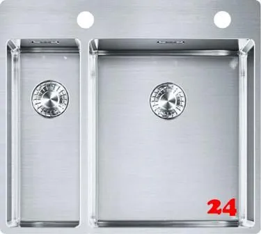 FRANKE Kchensple Box BXX 260-36-16 A Edelstahlsple Slimtop / Flchenbndig mit Integralablauf und Drehknopfventil