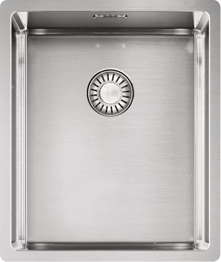 FRANKE Kchensple Box BXX 110-34 Unterbausple (Montage unter die Arbeitsplatte) mit Integralablauf und Siebkorb als Druckknopfventil