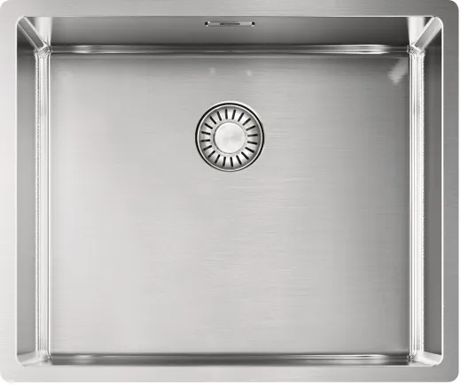 FRANKE Kchensple Box BXX 110-50 Unterbausple (Montage unter die Arbeitsplatte) mit Integralablauf und Siebkorb als Druckknopfventil