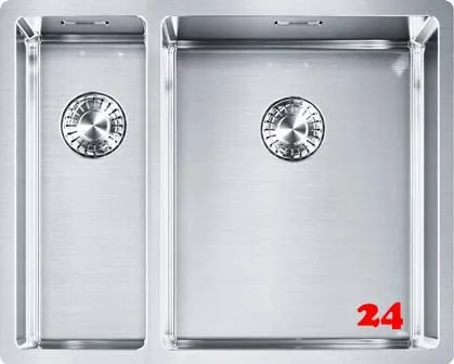 FRANKE Kchensple Box BXX 260/160-34-16 Edelstahlsple 3 in 1 (Einbau, Unterbau, Flchenbndig) Siebkorb als Stopfenventil