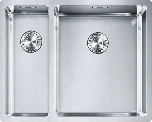 FRANKE Kchensple Box BXX 260/160-34-16 Edelstahlsple 3 in 1 (Einbau, Unterbau, Flchenbndig) Siebkorb als Stopfenventil