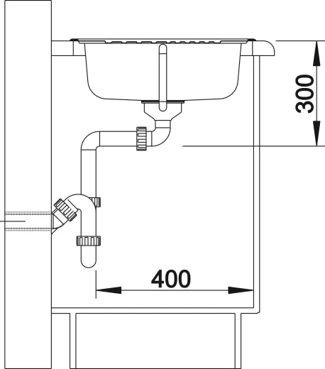 BLANCO Kchensple Tipo 45 S Mini ohne Hahnlochbohrung Edelstahlsple mit Siebkorb als Stopfenventil