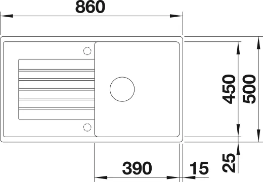 BLANCO Kchensple Zia 5 S Silgranit PuraDurII Granitsple / Einbausple mit Drehknopfventil