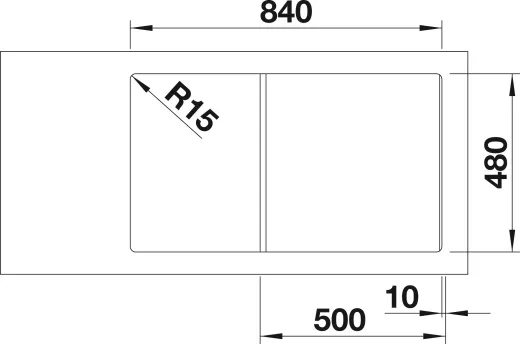 BLANCO Kchensple Zia 5 S Silgranit PuraDurII Granitsple / Einbausple mit Drehknopfventil