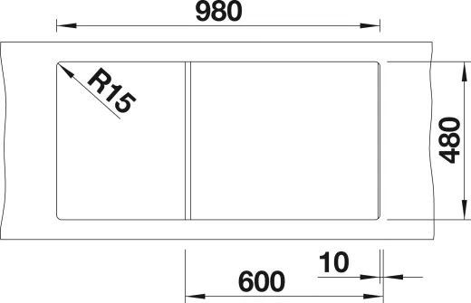 BLANCO Kchensple Zia XL 6 S Silgranit PuraDurII Granitsple / Einbausple mit Drehknopfventil