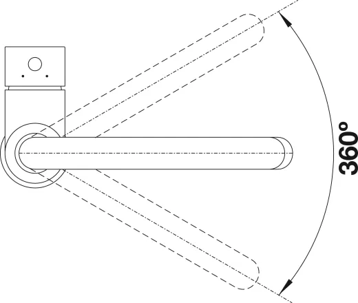 BLANCO Kchenarmatur Mida Chrom Einhebelmischer / Spltischarmatur mit Festauslauf 360 schwenkbarer Auslauf