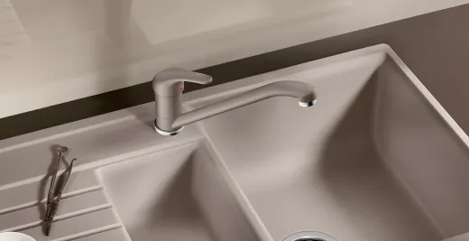 BLANCO Kchenarmatur Daras Silgranit-Look Einhebelmischer mit Festauslauf 360 schwenkbarer Auslauf