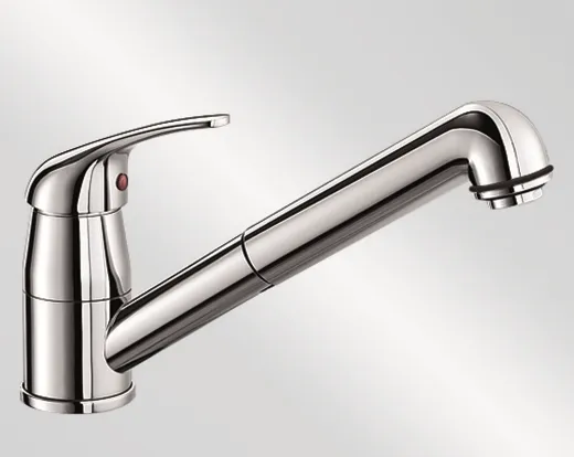 BLANCO Kchenarmatur Daras-S Chrom Einhebelmischer / Spltischarmatur mit Zugauslauf als Schlauchbrause