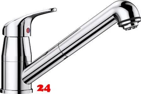 BLANCO Kchenarmatur Daras-S Chrom Einhebelmischer mit Zugauslauf als Schlauchbrause Niederdruck