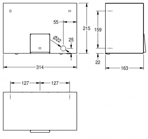 KWC PROFESSIONAL Rodan Elektronischer H�ndetrockner RODX310 Aufputzmontage opto-elektronisch gesteuerte Sensorik (2000090055)
