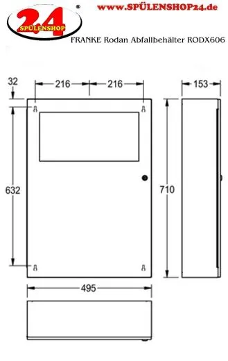 KWC PROFESSIONAL Rodan Abfallbehlter RODX606 fr die Aufputzmontage Fassungsvermgen zirka 45 Liter