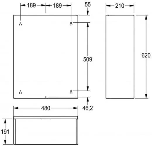KWC PROFESSIONAL Rodan Abfallbehlter RODX607 inkl. Sackhalterung E-RODX607 fr die Aufputzmontage