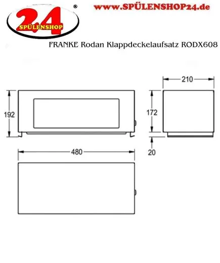 KWC PROFESSIONAL Rodan Klappdeckelaufsatz RODX608 zu Abfallbehlter RODX607