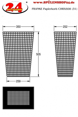 KWC PROFESSIONAL Papierkorb CHRX608 (31) Freistehend oder fr Wandmontage zirka 31 Liter