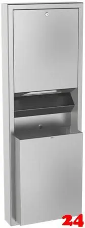 KWC PROFESSIONAL Rodan Papierhandtuchspender und Abfallbehlter Kombination RODX602 fr Aufputzmontage